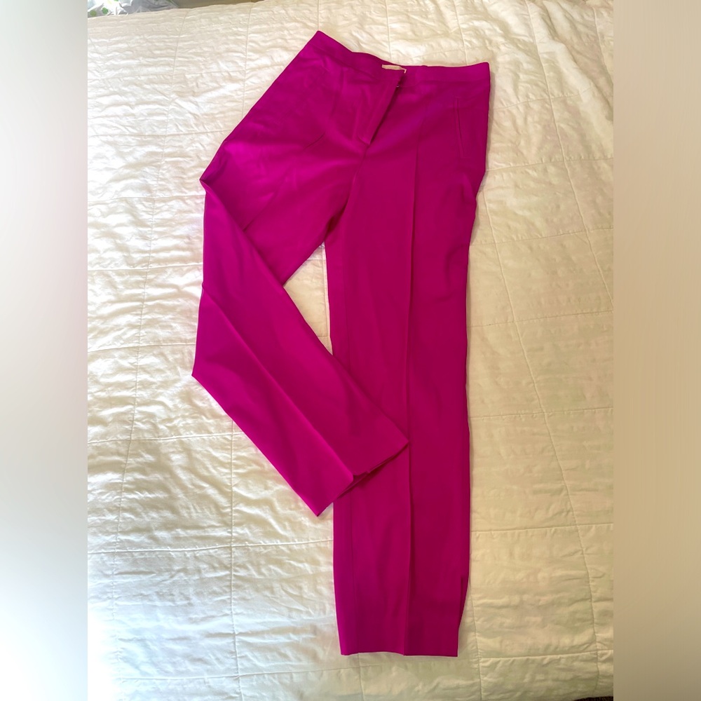H&M hot pink tuxedo pants.